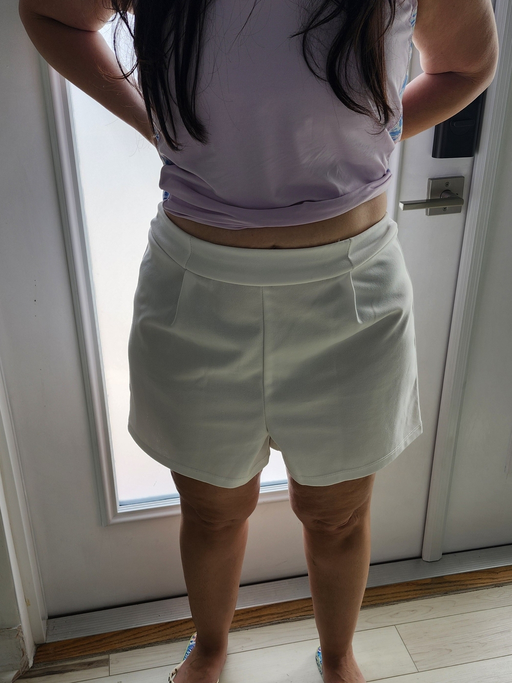 White High-Waist Tailored Shorts